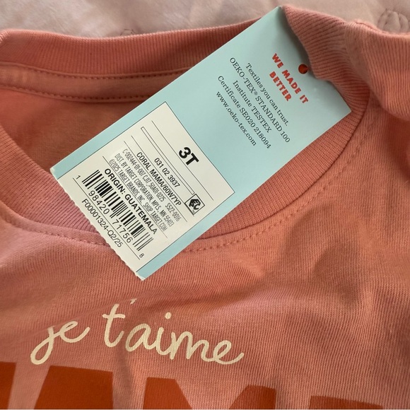New with Tags - Cat & Jack Je T’aime Mama Toddler Tee Size 3T - Picture 5 of 5